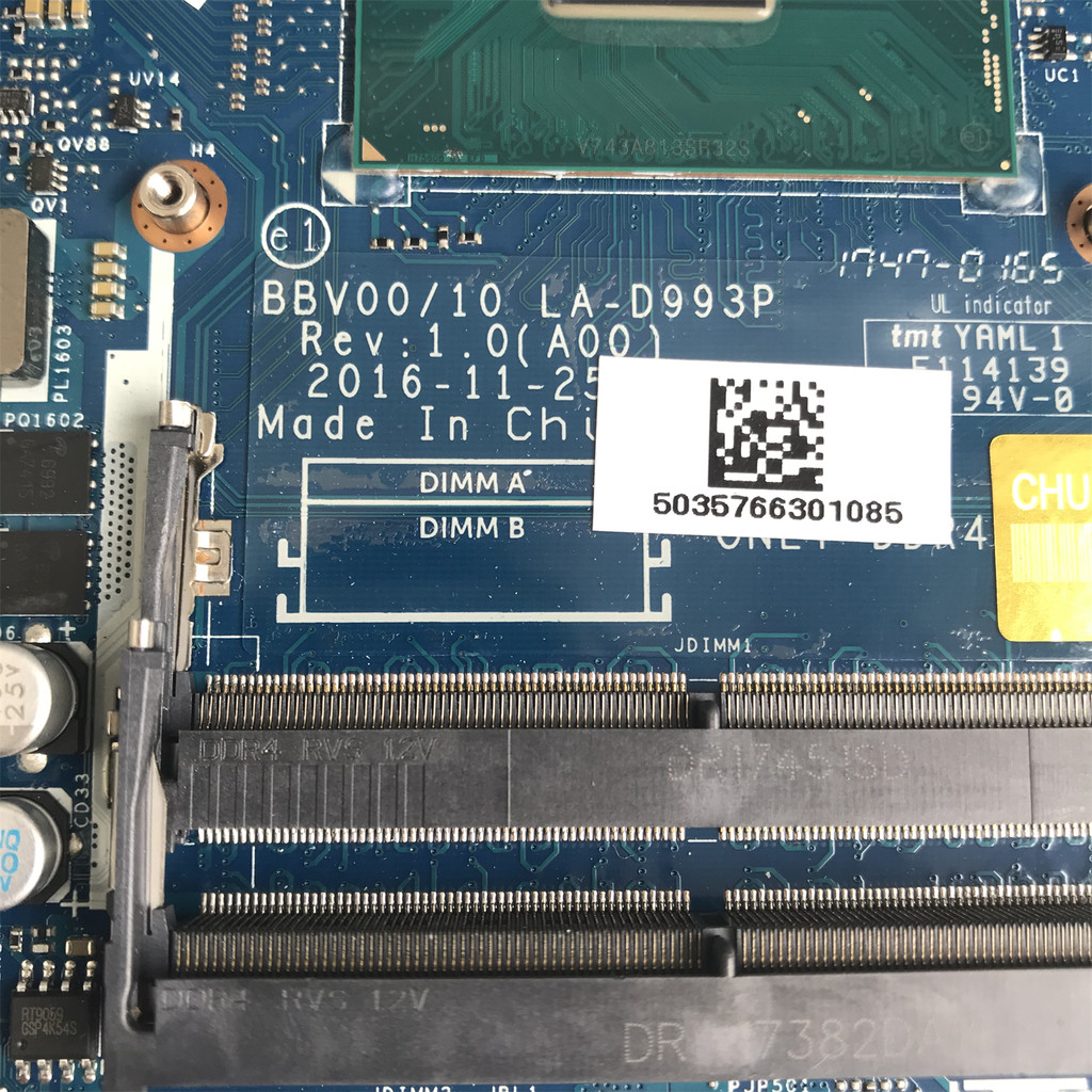 BBV00/10 LA-D993P For Dell Inspiron 15 7567 7467 P65F Laptop Motherboard I5-7300HQ I7-7700HQ CPU