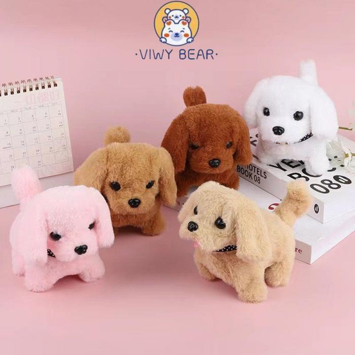 Miniso Toys - 18Cm Boneka Anjing - Mainan Boneka Anjing Elektrik Bahan Plush Mainan Boneka Anjing