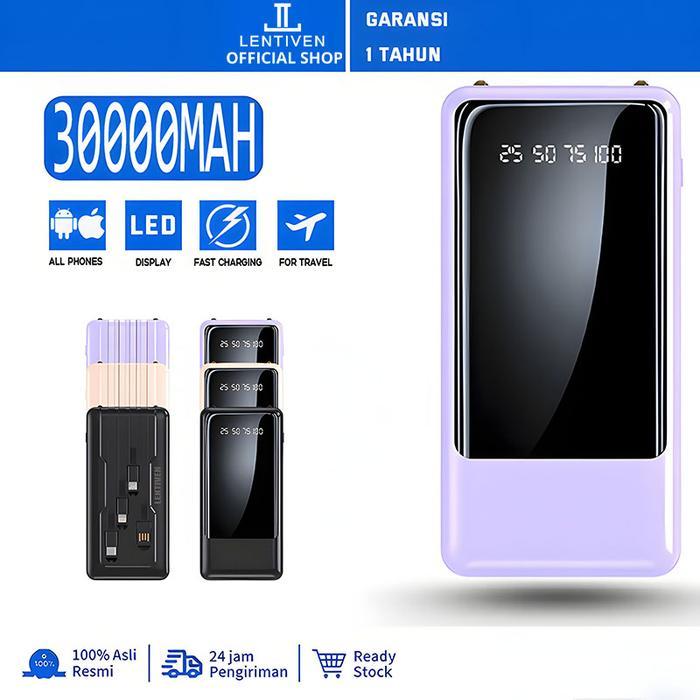 Acmic Techlife - Powerbank 30000Mah Led Kartun With 4 Kabel Data Fast Charging Charger