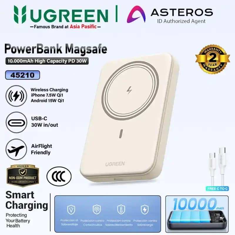 UGREEN Powerbank Magsafe Wireless iPhone 11 12 13 14 15 Pro Max Fast Charging 15w 20w 10.000mAh