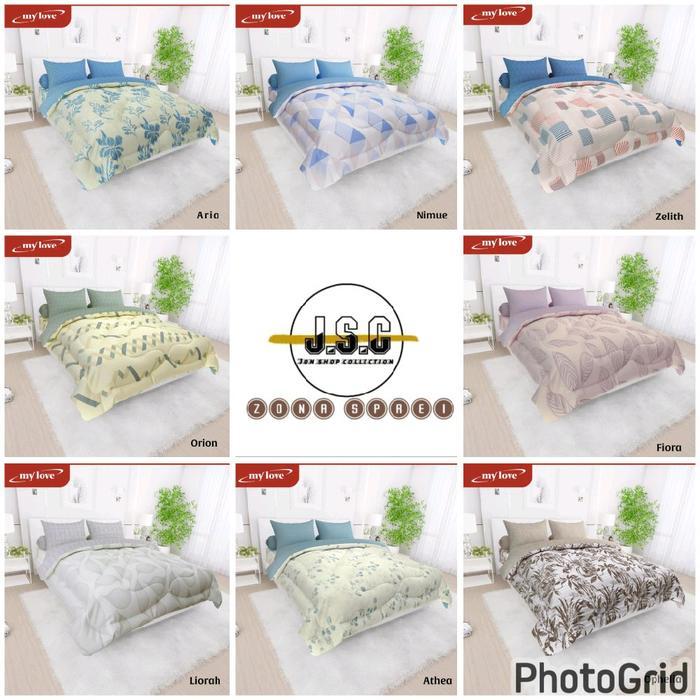 Bedcover Set Flat My Love Ukuran 160X200 Motif Terlaris