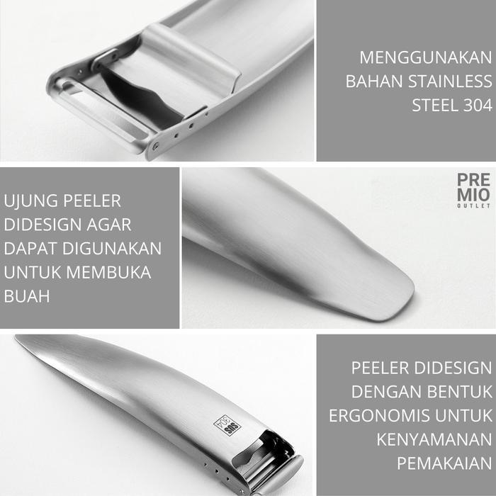 PREMIO Parutan Peeler Alat Kupas Pengupas Buah Kentang Sayur Serbaguna