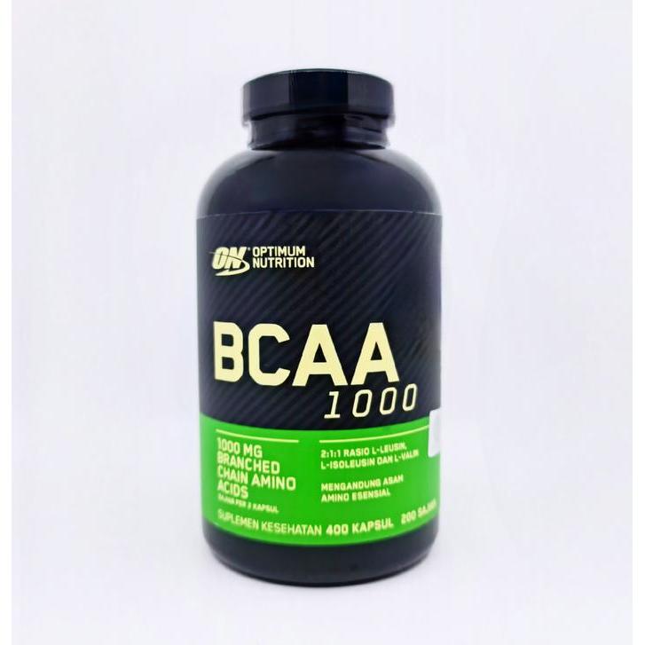 ASLI BCAA ON 400 caps 1 mg Optimum Nutrition 1mg Capsules Capsule Kapsul AST Platinum Muscletech
