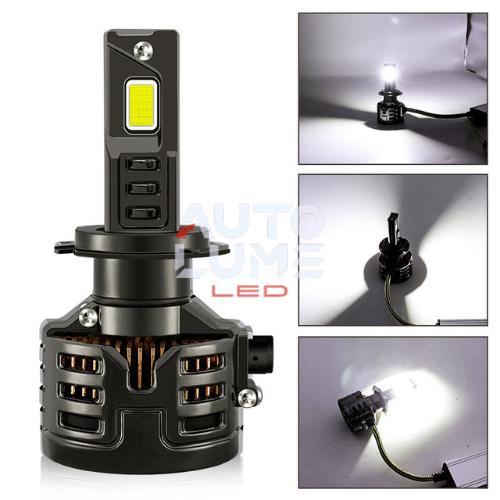 AutolumeLampu Lampu Depan Mobil Y3D Led 300W H4 H7 H11 Lampu Depan Led Tiga Tabung Tembaga H7 H11 H4