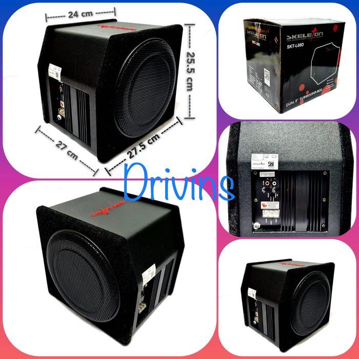 Ready SUBWOOFER BASSTUBE KOTAK AKTIF DUAL SKELETON SKT-L08D 8" INCH