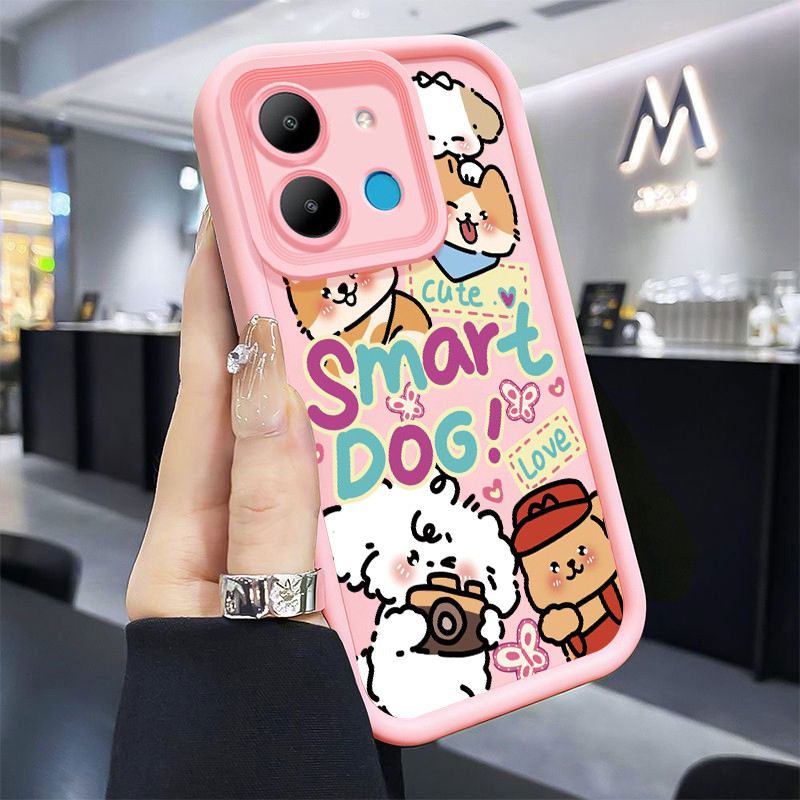 Casing Hp untuk Infinix Smart 7 Smart 7 HD Case Kamera anak anjing Kasing silikon Cesing Bagus Selfi