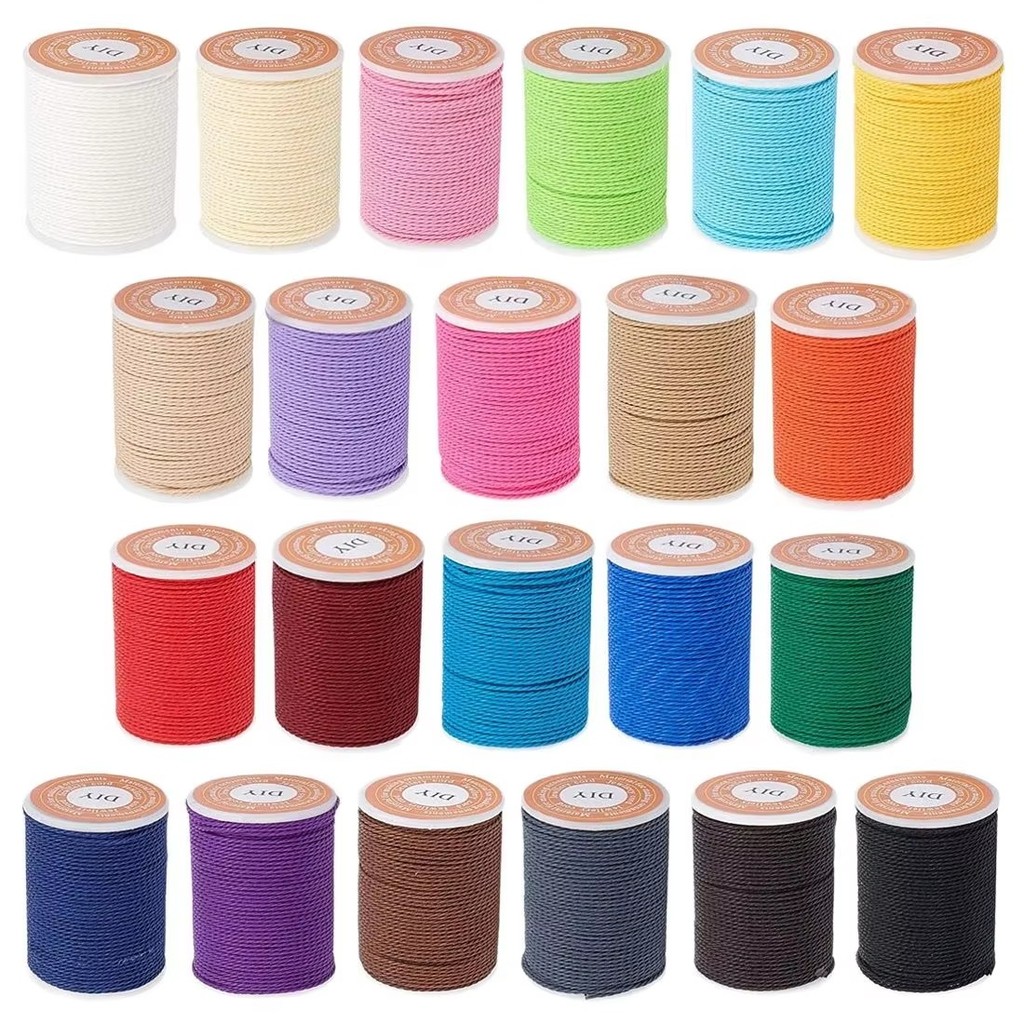 1mm Waxed Polyester Cord Twisted Sewing Waxed Thread for for DIY Macrame Bracelets Necklace Jewelry
