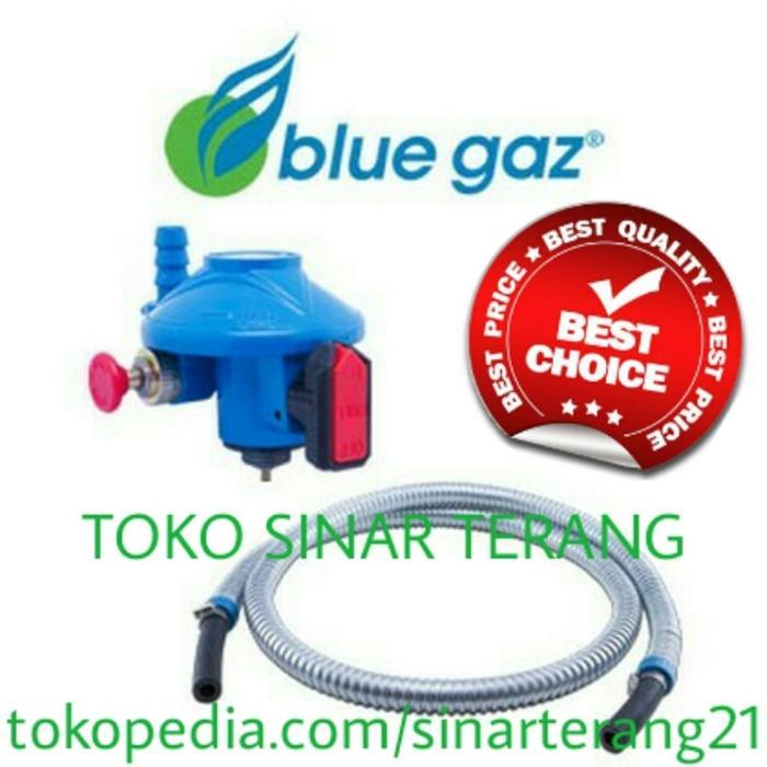 PAKET HEMAT Regulator + Selang BLUE GAS GAZ LPG Bagus Aman Murah SNI