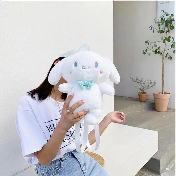 Tas Cinnamoroll Ransel Bulu Halus Pita Tas Karakter Kelinci Cinnamoroll Fashion Mewah