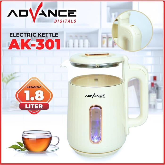 Advance Ak-301 / Ak301 Teko Listrik Kaca Transfaran - Garansi Resmi