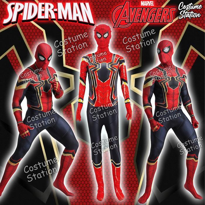 Kostum Spiderman Black Gold Marvel / Costume Avengers Superhero dewasa