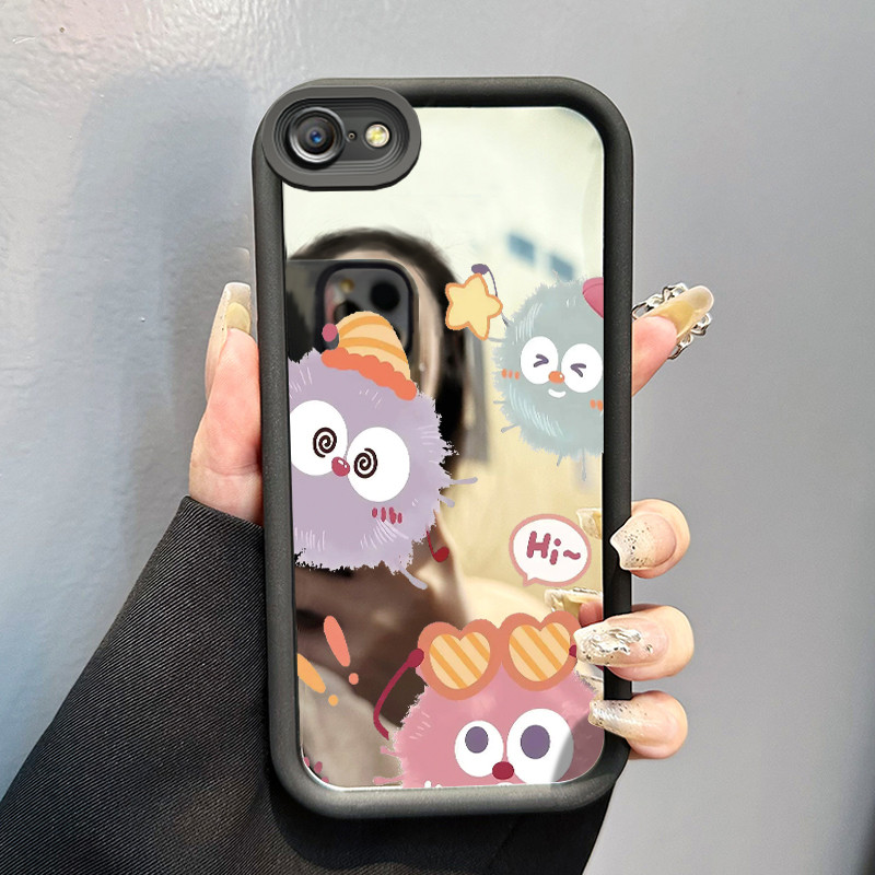 Casing Hp OPPO A39 A57 A57T A83 Case Casing Bola rambut yang lucu Pola Kasus cermin tangga HP Kasing