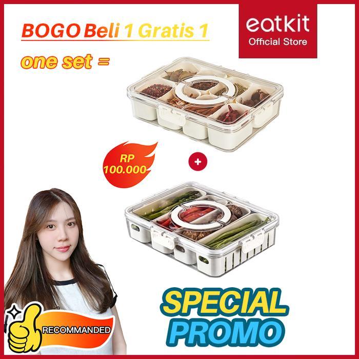 Celyhome x eatkit Eatkit Kotak Penyimpanan Makanan Wadah Sayur Dan Buah Tempat Bumbu Dapur Food