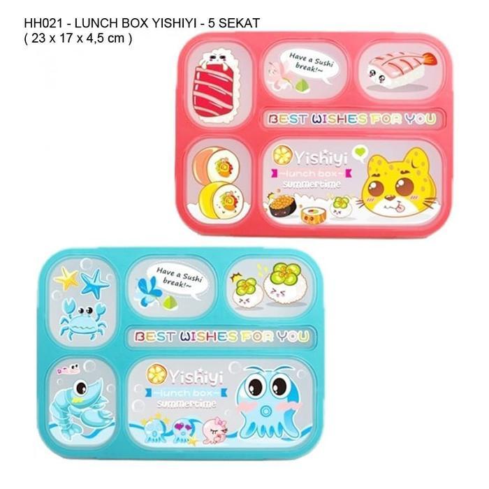 Kotak Makan Anti Bocor / Lunch Box Yishiyi 589 - 5 sekat