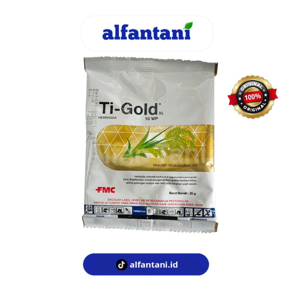 Ti-Gold 10 WP Herbisida Selektif Padi Atasi Gulma Daun Sempit Daun Lebar