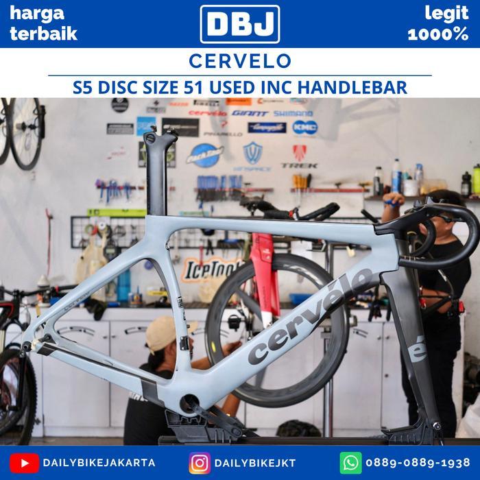 Frameset Sepeda Roadbike Cervelo S5 Discbrake 51 Inc Handlebare