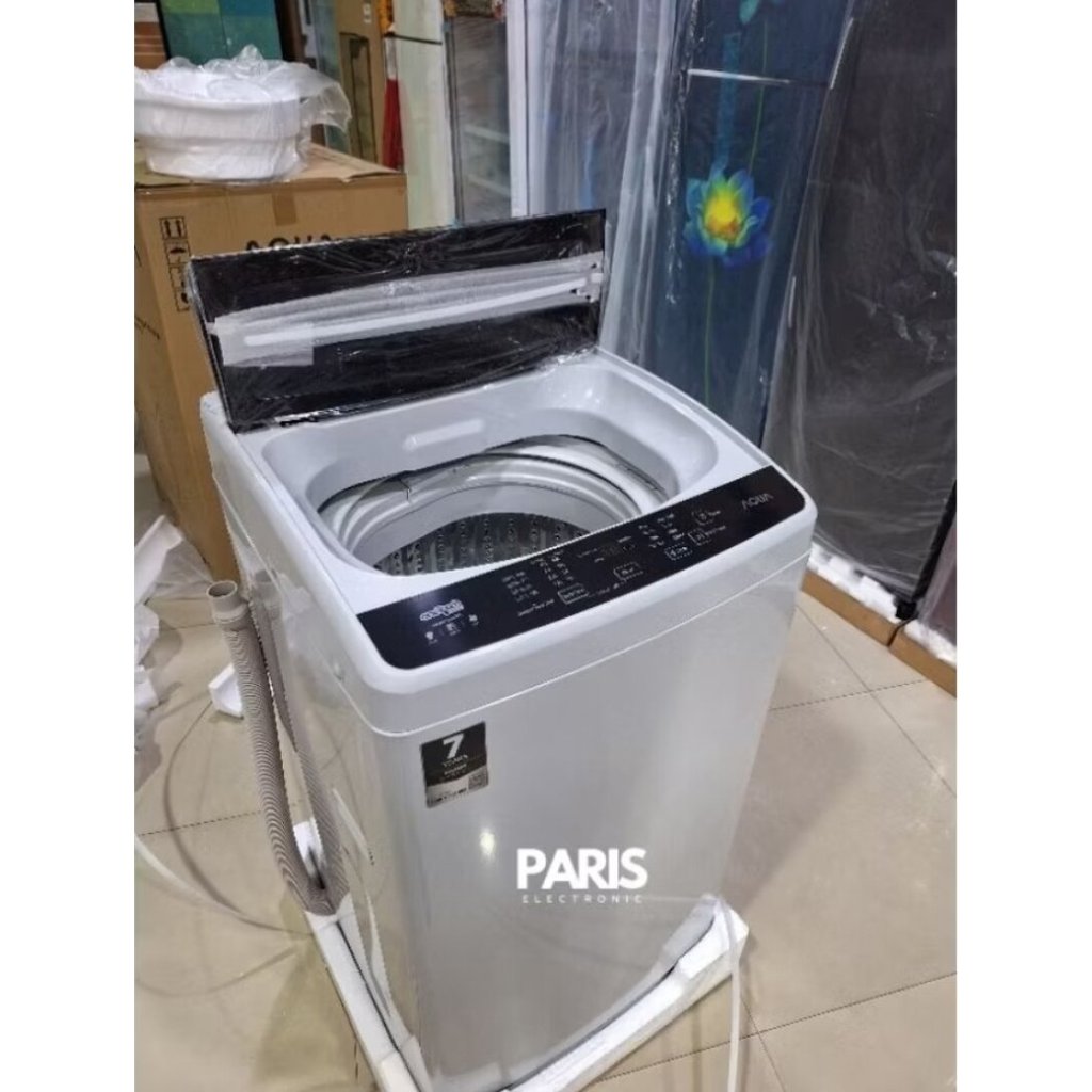 Mesin cuci Aqua otomatis 7kg AQW 77DH (AREA CILEGON)