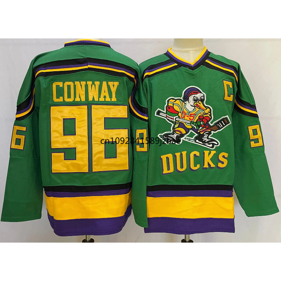 Charlie Conway Jersey 96 Mighty Ducks Jerseys 99 Adam Banks Jersey 66 Gordon Bombay Jersey Movie