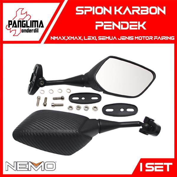 Spion Carbon Pendek Nmax/Lexi/X-Max/R15-R25/Cbr Untuk Motor Fairing