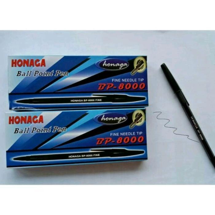 [1 pak] pulpen bolpen hitam honaga AE700 isi 12 pcs/ pen BP-8000 murah