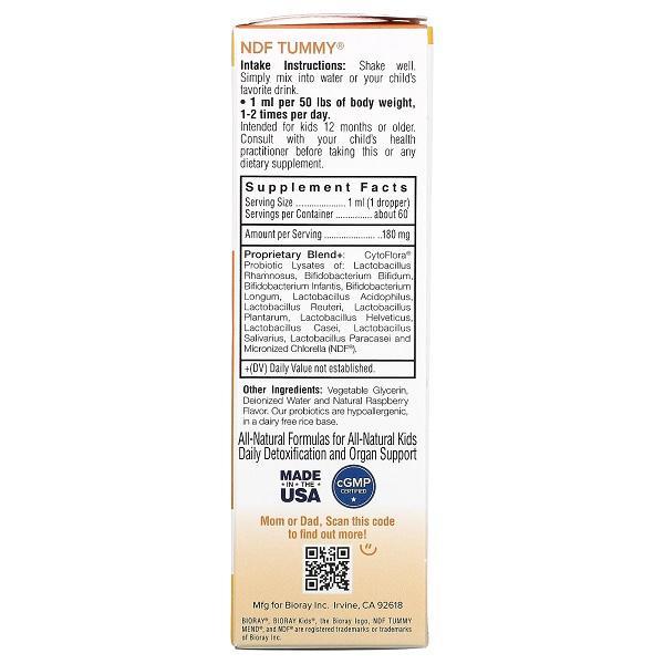 BIORAY, KIDS, NDF TUMMY, 11-STRAIN PROBIOTIC BLEND 60ML