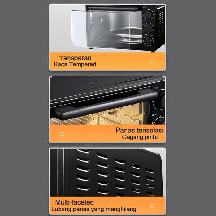 Tixx Oven Listrik 30L 600W Hemat Energi Multifungsi Rumah Tangga Mini Cocok Untuk Kue Roti Pizza