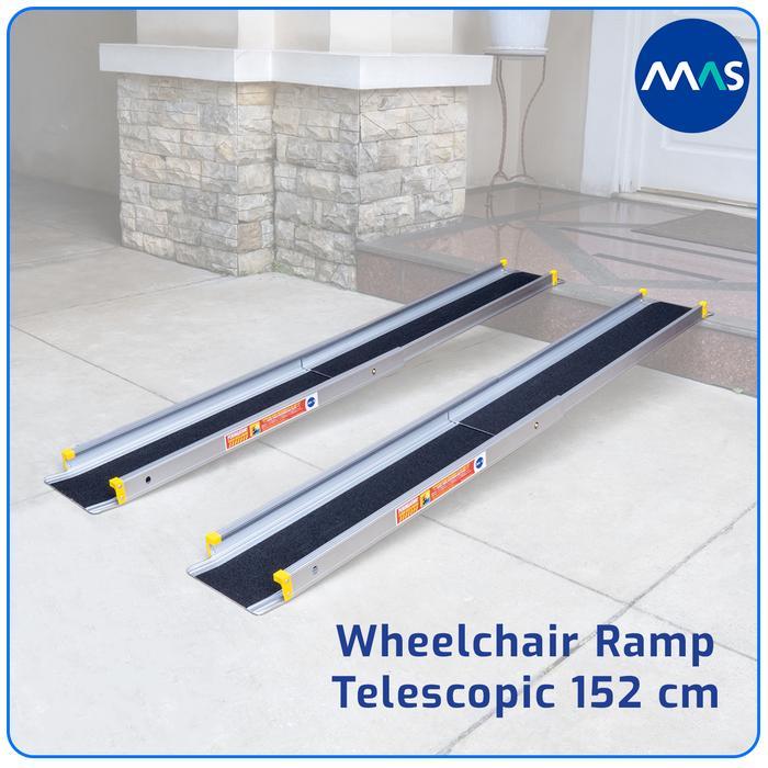 Ready MAS Wheelchair Ramp / Jalur Landai Kursi Roda - Telescopic with Anti-Skid 152cm