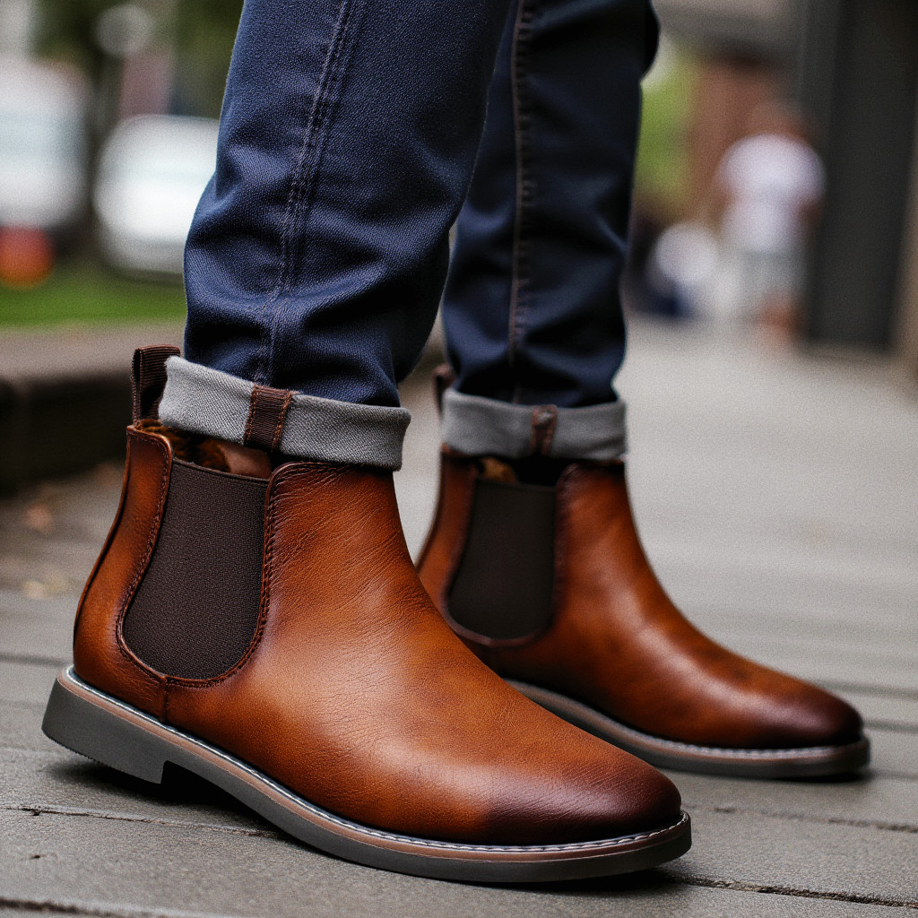 40~46 Men Chelsea Boots Brand Retro Comfortable Fashion Men Boots