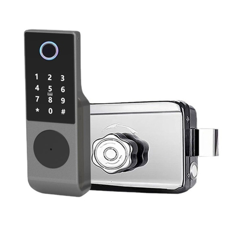 Waterproof outdoor iron door fingerprint lock, smart door lock apartment combination lock