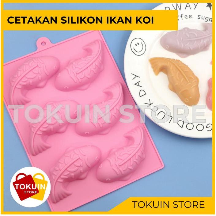 Cetakan Silikon Ikan Koi Fish Cetakan Kue Coklat Puding Agar Jelly Sabun Es