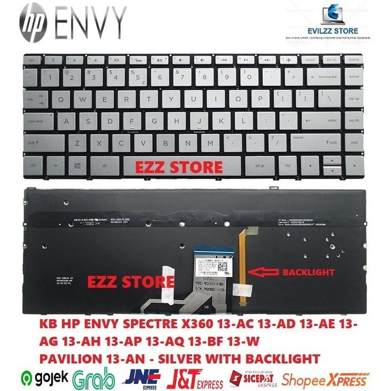 KEYBOARD HP ENVY X360 13AR 13-AR 13-AR0009AU 13-AR0030AU SILVER LAMPU