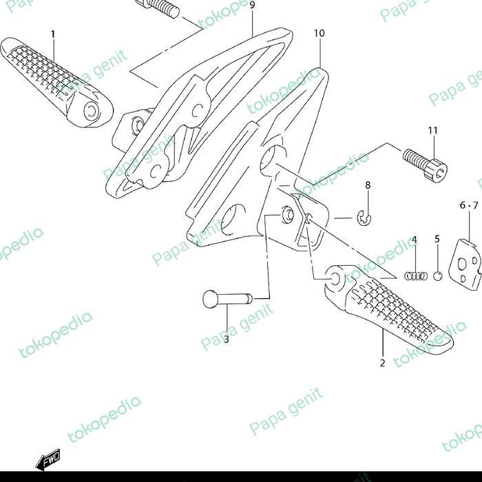 Step Belakang Spin 125 Kanan Dan Kiri Pnp Satria Fu