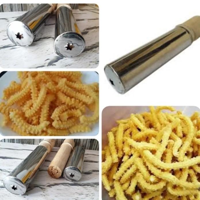 Cetakan Kue Tradisional Akar Kelapa Stainless mr.satbot Alat Kayu