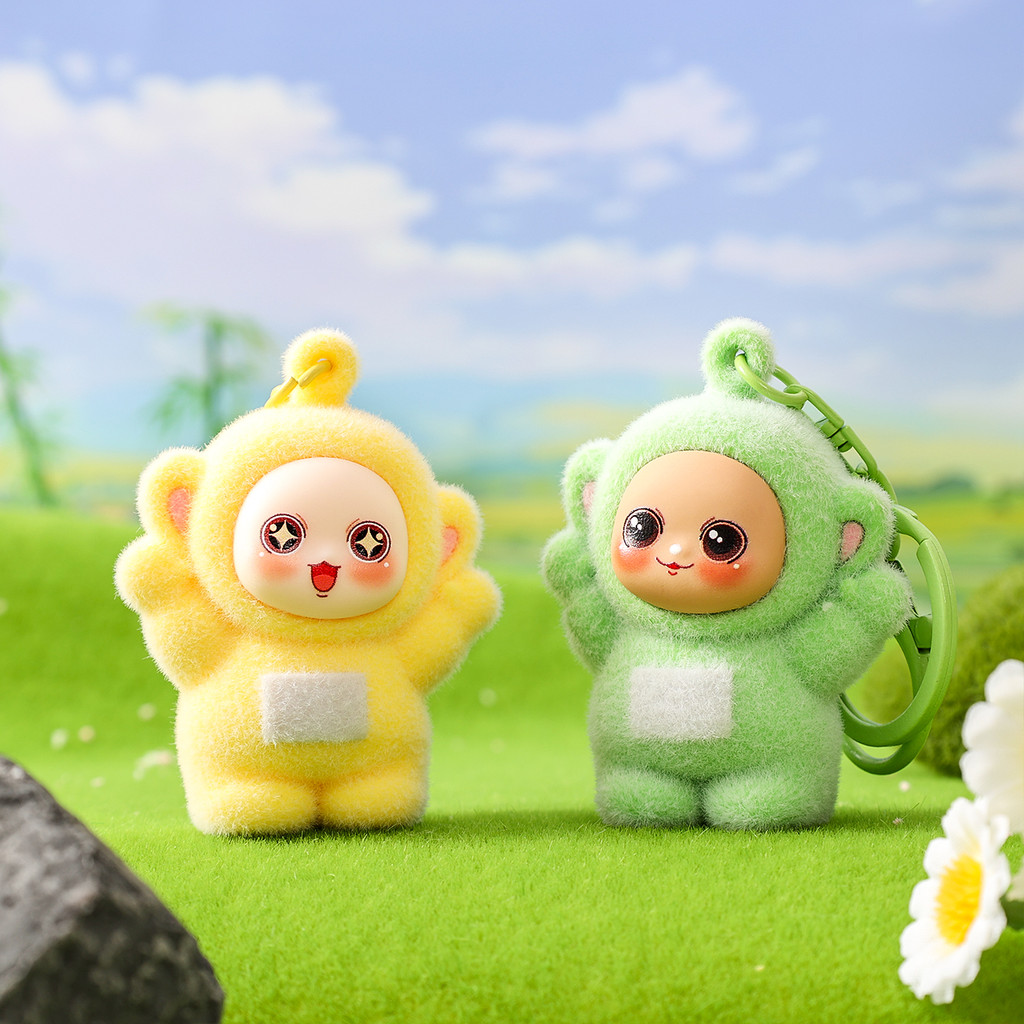 Cartoon Teletubbies Flocking Keychain Anime Plush Doll Car Phone Pendent For Kids Teletubbies Toy