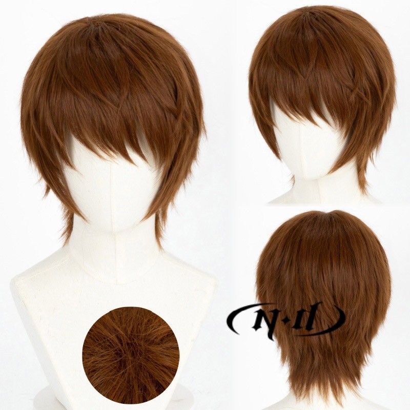 Nd Light Yagami Cosplay Wig Anime Death Note Cosplay Light-Brown Hair For Halloween Theme Costume