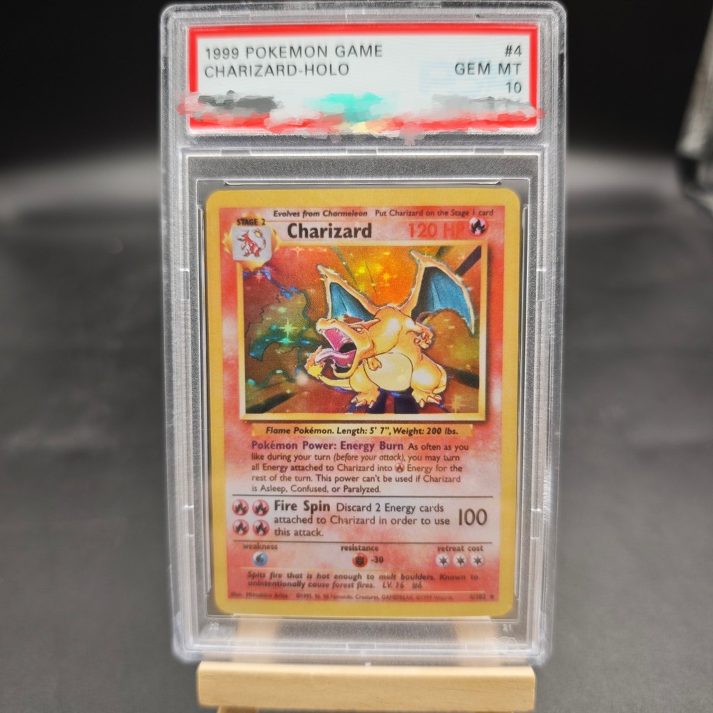 DIY PTCG Rating Card 1999 PTCG GAME CHARIZARD 4/102 Collection Card Copy 10Points Rating Card Anime
