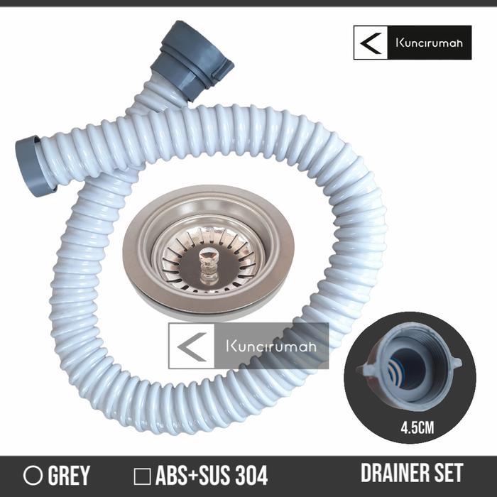 1 Set Selang Pembuangan Cuci Piring + Afur Sink Model Elite & Modena