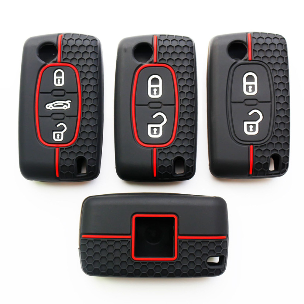For Peugeot 206 308 3008 Expert Partner Citroen C3 Pluriel Picasso Berlingo Remote Silicone 2 Button