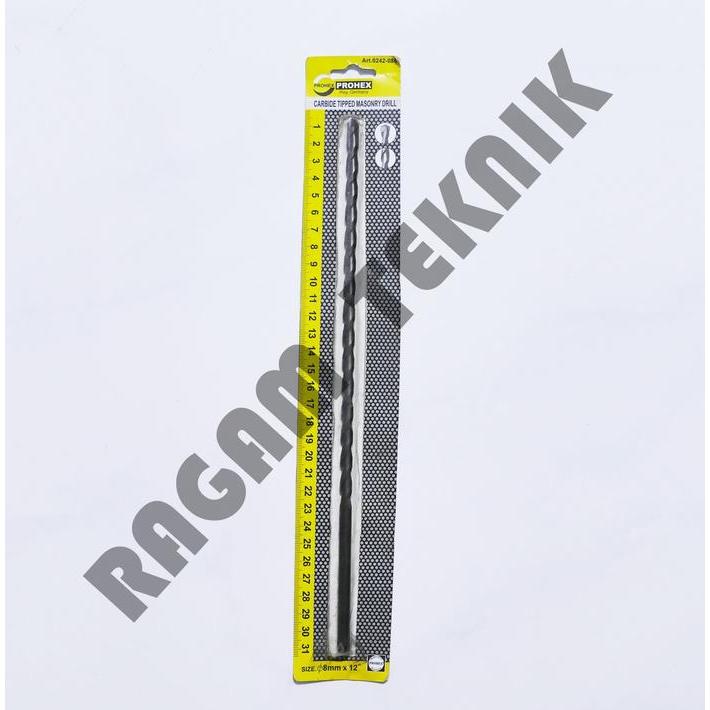 Mata bor beton 8 mm panjang 30cm PROHEX carbide tipped mansonry drill