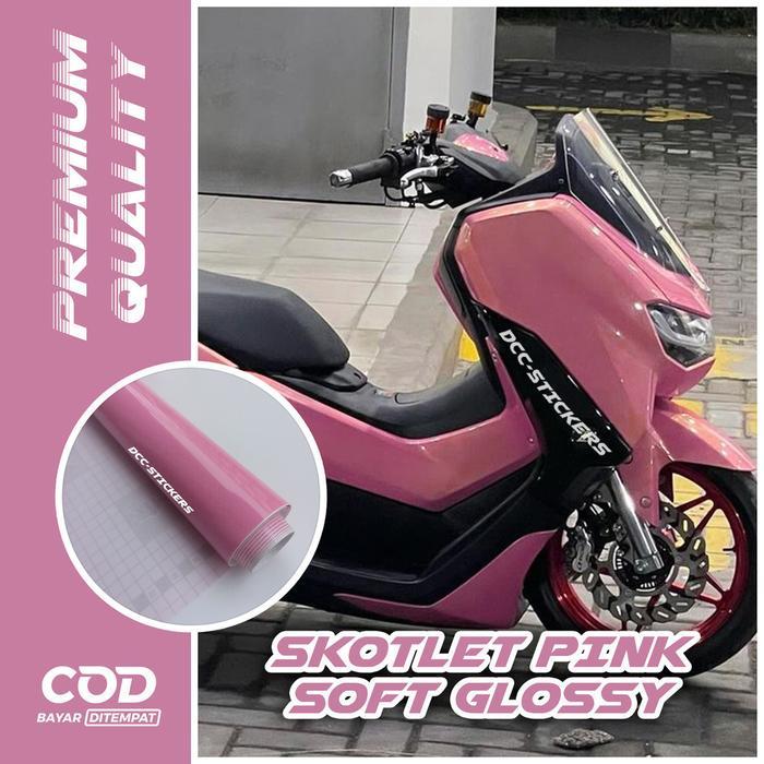 Skotlet Pink Soft Merah Muda Glossy Body Motor Trendy Vespa Bebek Sport Berkualotas Premium Viral