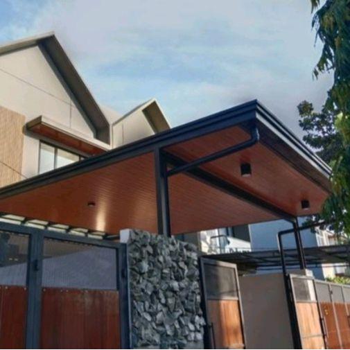 Alderon Kanopi Hollow Galvanis Atap Single Layer Dengan Plafon Pvc All In Untuk Rumah Modern