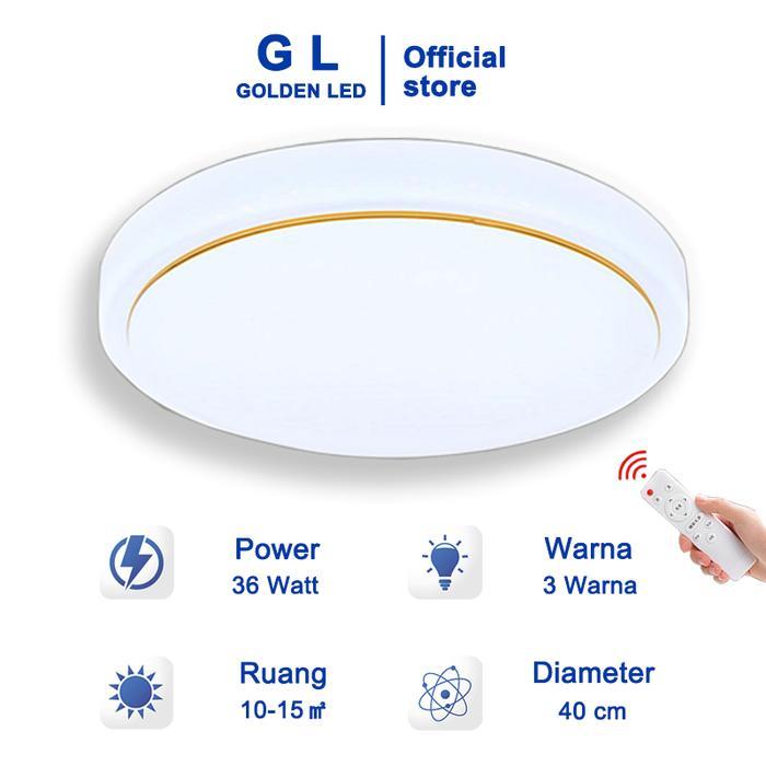 GL LAMPU LED PLAFON 3 WARNA 36 WATT/ CEILLING LAMP / LAMPU PLAFON RUMAH UNTUK RUANG TAMU/KAMAR