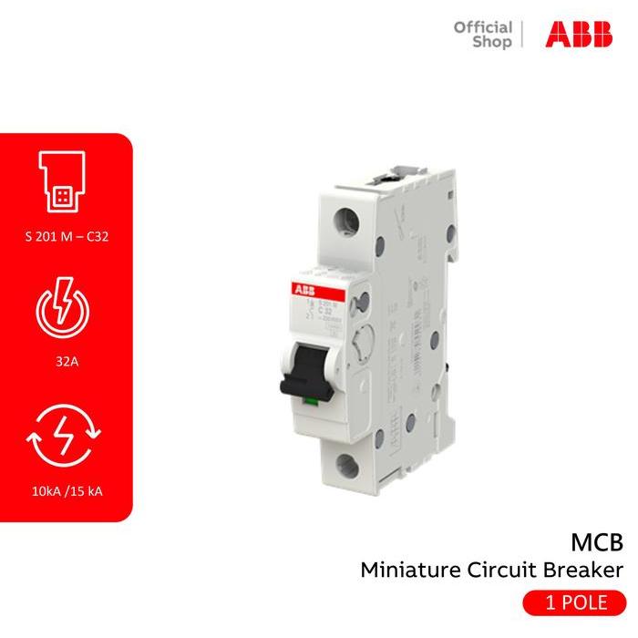 Abb Mcb 1P 32A 10Ka 15Ka S201M-C32 2Cds271001R0324 S 201 M