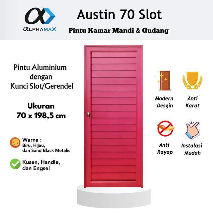 Pintu Aluminium Pintu Gudang Kunci Slot Alphamax Austin-70 Slot