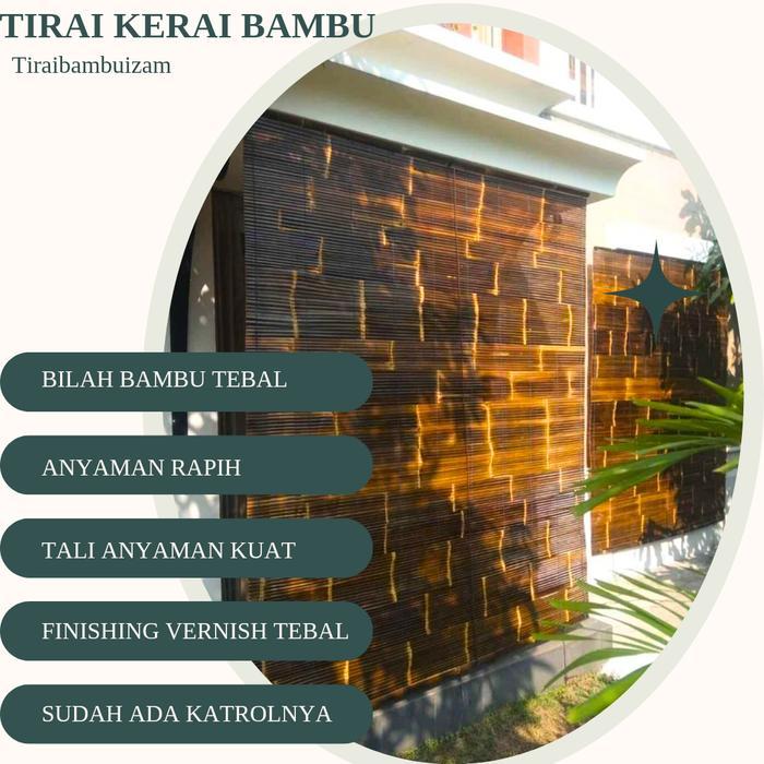 Tirai Bambu Kerei Krey Bambu Hitam L 1,5 X P 2M Tirai Kerai Bambu Wulung Krey Kerei Kerey Bambu