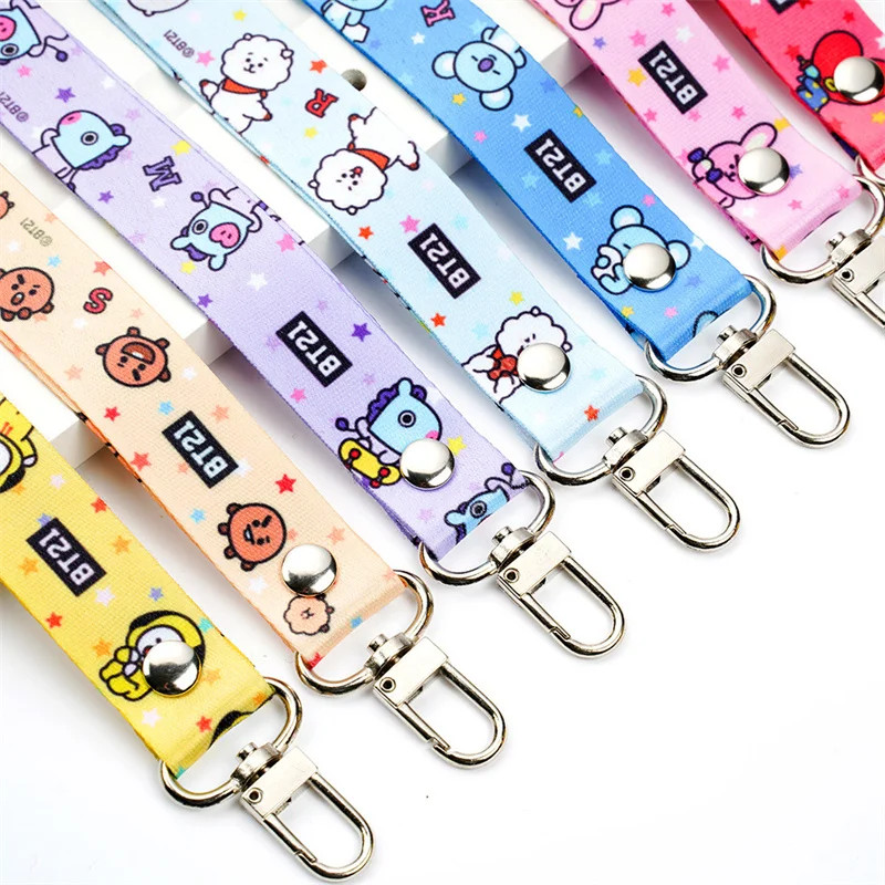 Canvas Keychain Anime Cartoon Mobile Phone Lanyard Backpack Antilost Ropes Keychain Gift