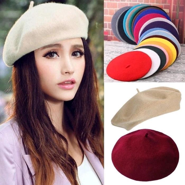 Topi baretta wanita fashion topi seniman pelukis topi import