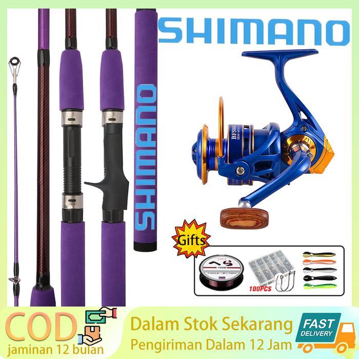 QUALITY COD Paket Joran Lure SHIMANO Lengkap Joran Teleskopik MH Power (1.8-3.0M) + Reel Spinning