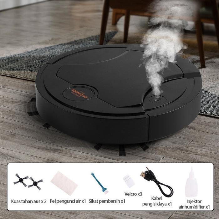 Robot Vacum Cleaner Portable Penyedot Debu Rumah Otomatis Cerdas Robot Pembersih Lantai Humidifier