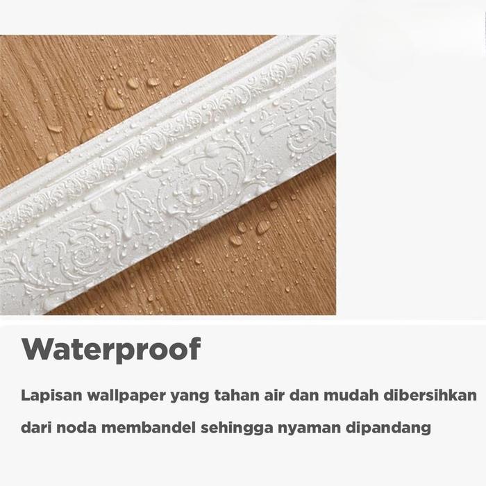 "New" Paus Biru - Paket 5 Pcs Wall Border List 2.3 M - Wallborder Foam 3D List Dinding Wallpaper 3D